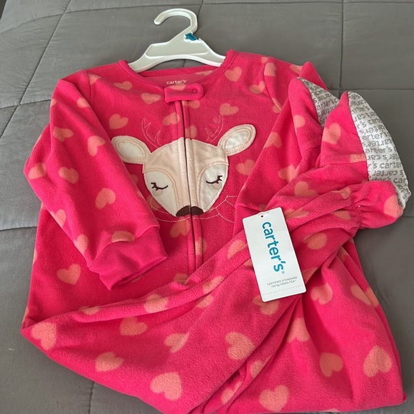 Carter’s Heart Fleece Footie PJ’s! - Picture 4 of 4